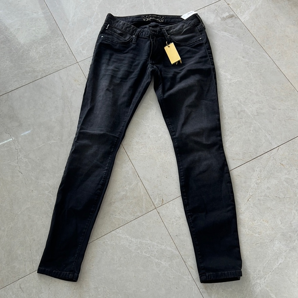 Robin’s Jeans Skinny Sz 28 Charcoal Light Black NWT